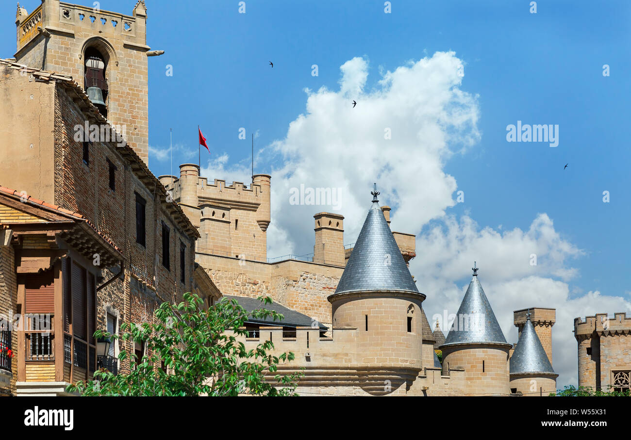 Très beau château d'Olite en Espagne Banque D'Images