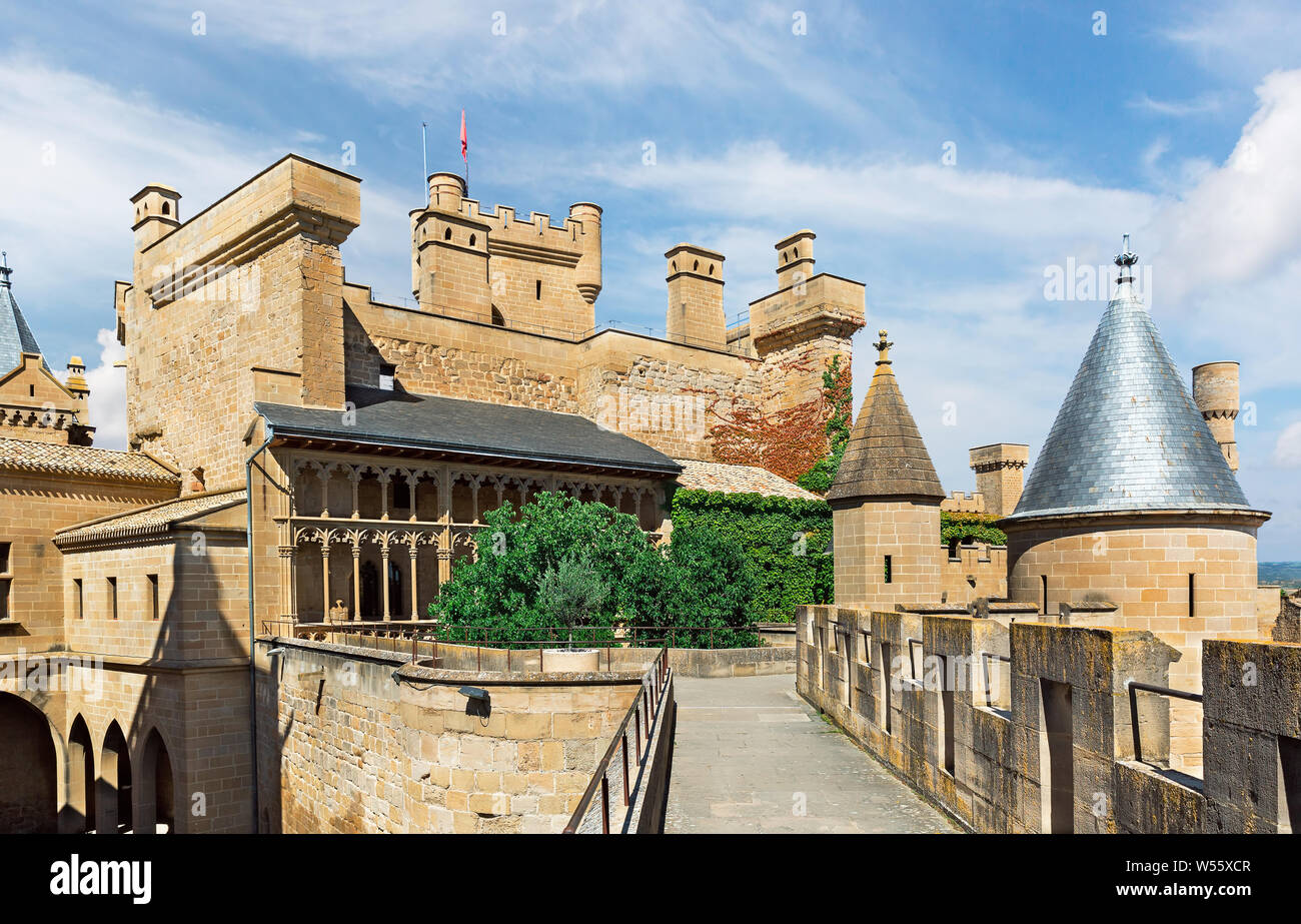 Très beau château d'Olite en Espagne Banque D'Images