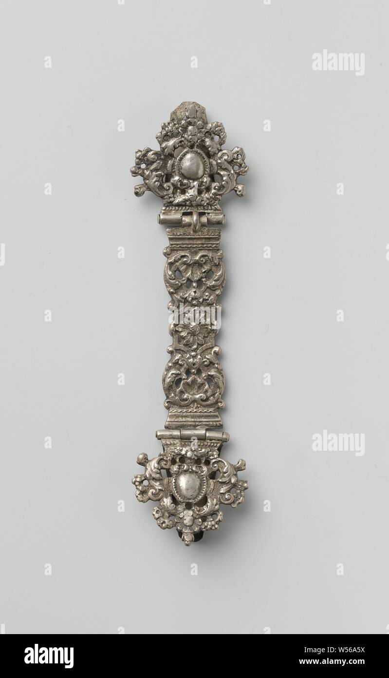 Blocage de livre en argent, signé avec Mark., anonyme, c. 1800 - c. 1900, de l'argent (métal), l 11,25 cm Banque D'Images