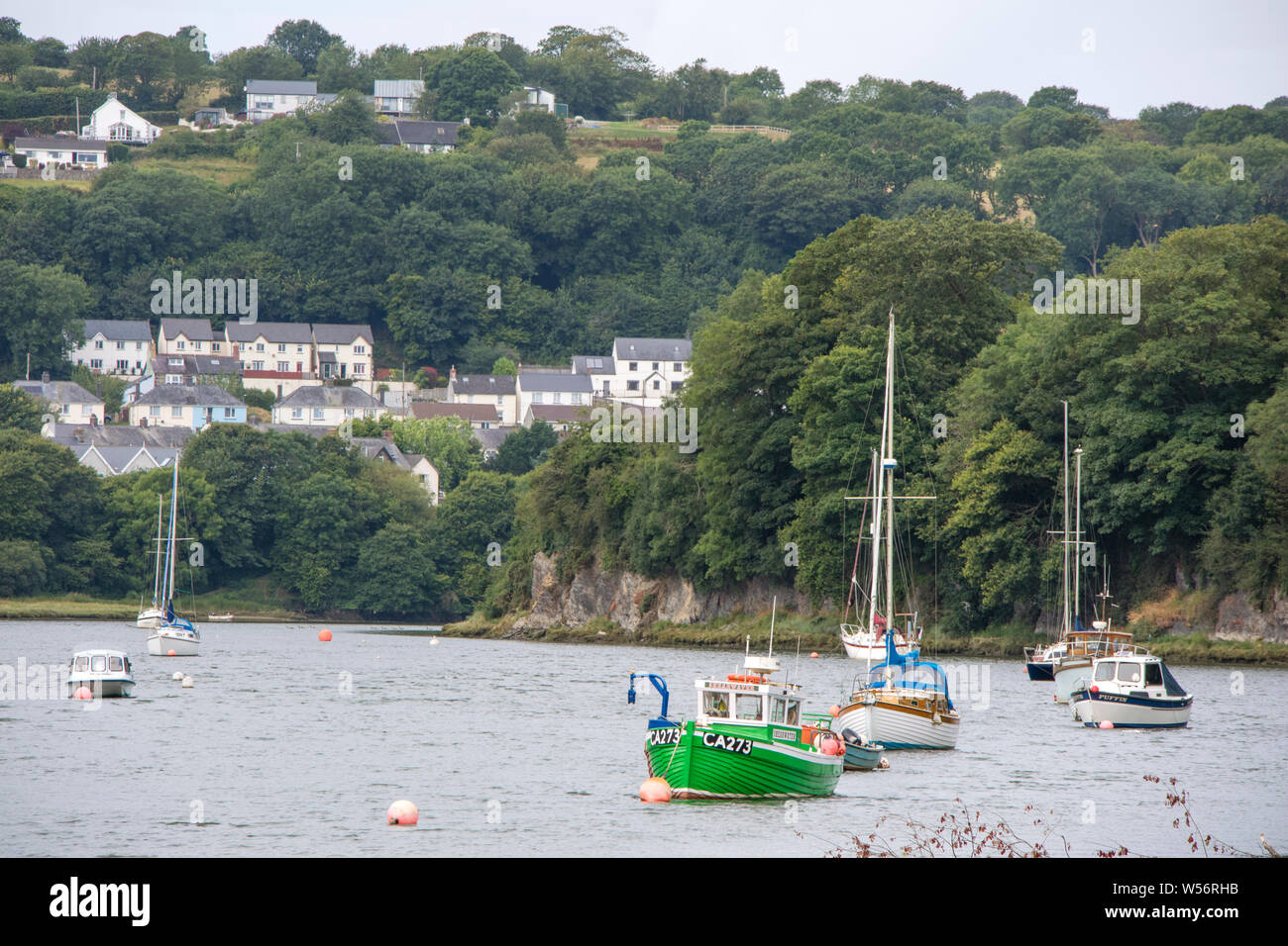 La rivière Teifi (Afon teifi) Cardigan à Ceredigion, pays de Galles, Royaume-Uni Banque D'Images