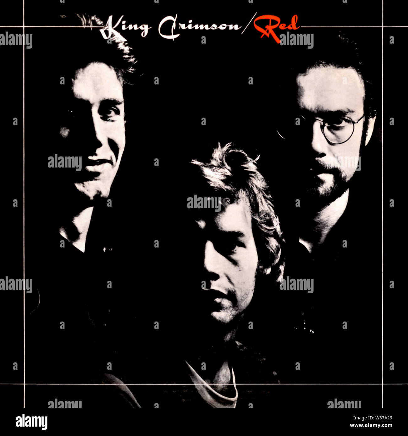 King Crimson - couverture originale de l'album en vinyle - Rouge - 1974 Banque D'Images