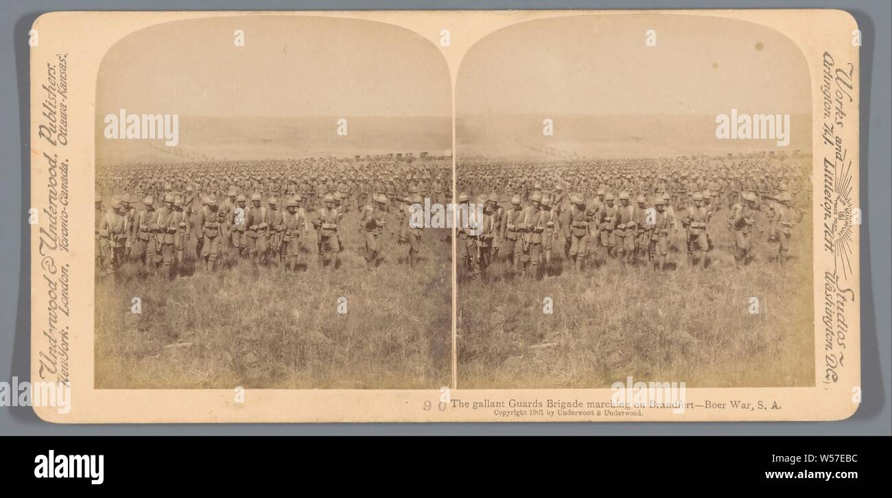 La Brigade des gardes Gallant marche Brandfort - Guerre des Boers, S. Africa, Underwood et Underwood, 1901 Banque D'Images