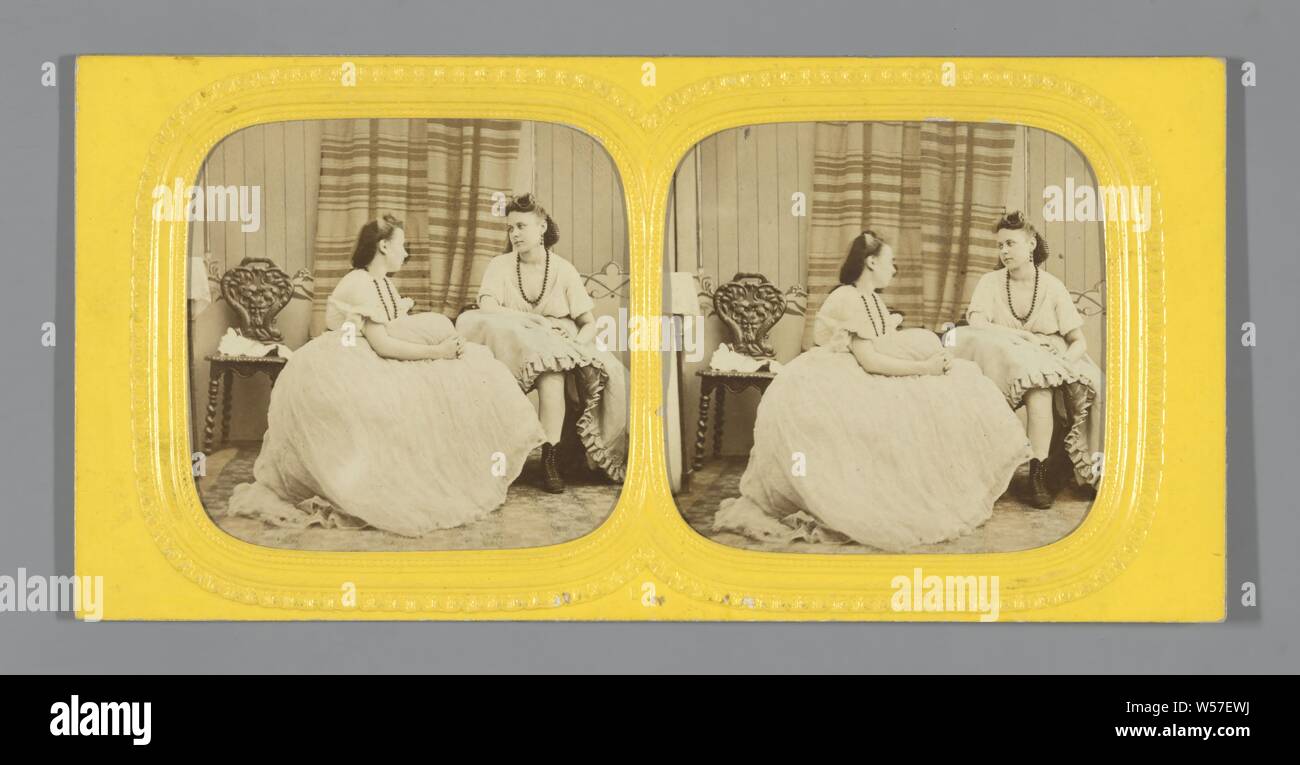 Scène dans le boudoir : deux jeunes femmes, EL, 1860 - 1880 Banque D'Images