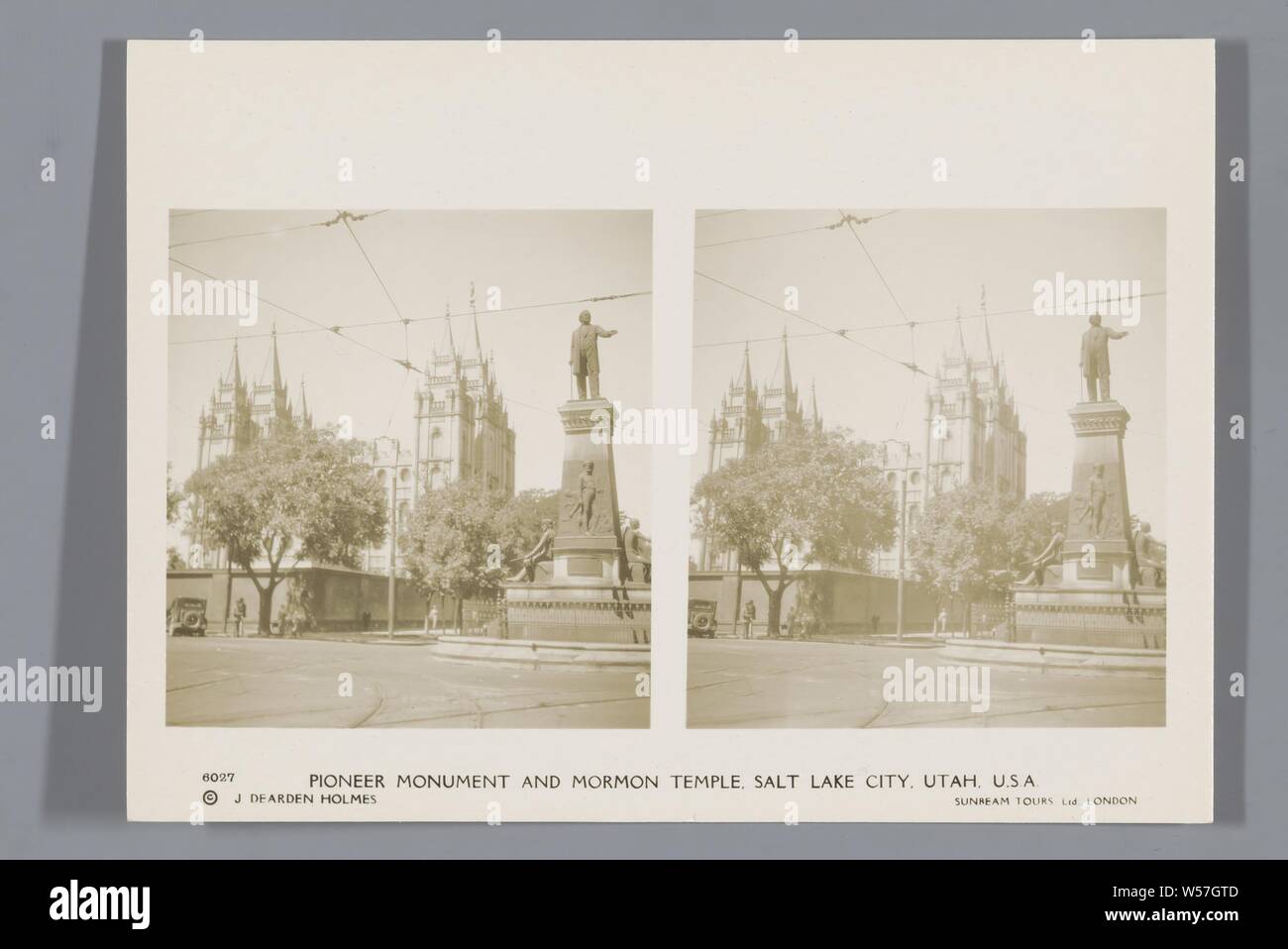 Monument et pionnier Mormon Temple, Salt Lake City, Utah, États-Unis d'Amérique, J. Dearden Holmes, 1920 - 1940 Banque D'Images