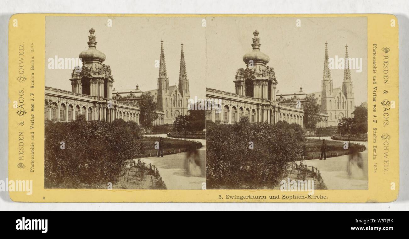 Et Zwingerthurm Sophien-Kirche, Johann Friedrich Stiehm, 1878 Banque D'Images
