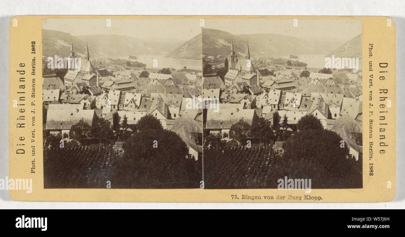 Bingen von der Burg Klopp, Bingen, Johann Friedrich Stiehm, 1882 Banque D'Images