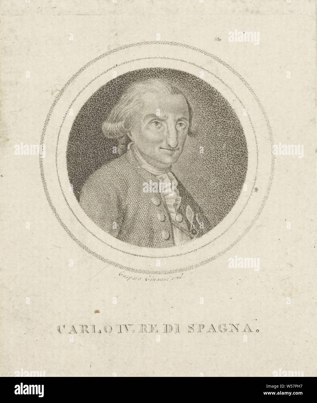 Portrait de Charles IV, roi d'Espagne, les personnes historiques, maître, souverain, Charles IV (roi de France), Caspare Ginanni (mentionné sur l'objet), l'Italie, c. En 1791, papier, h 114 mm × w 95 mm Banque D'Images