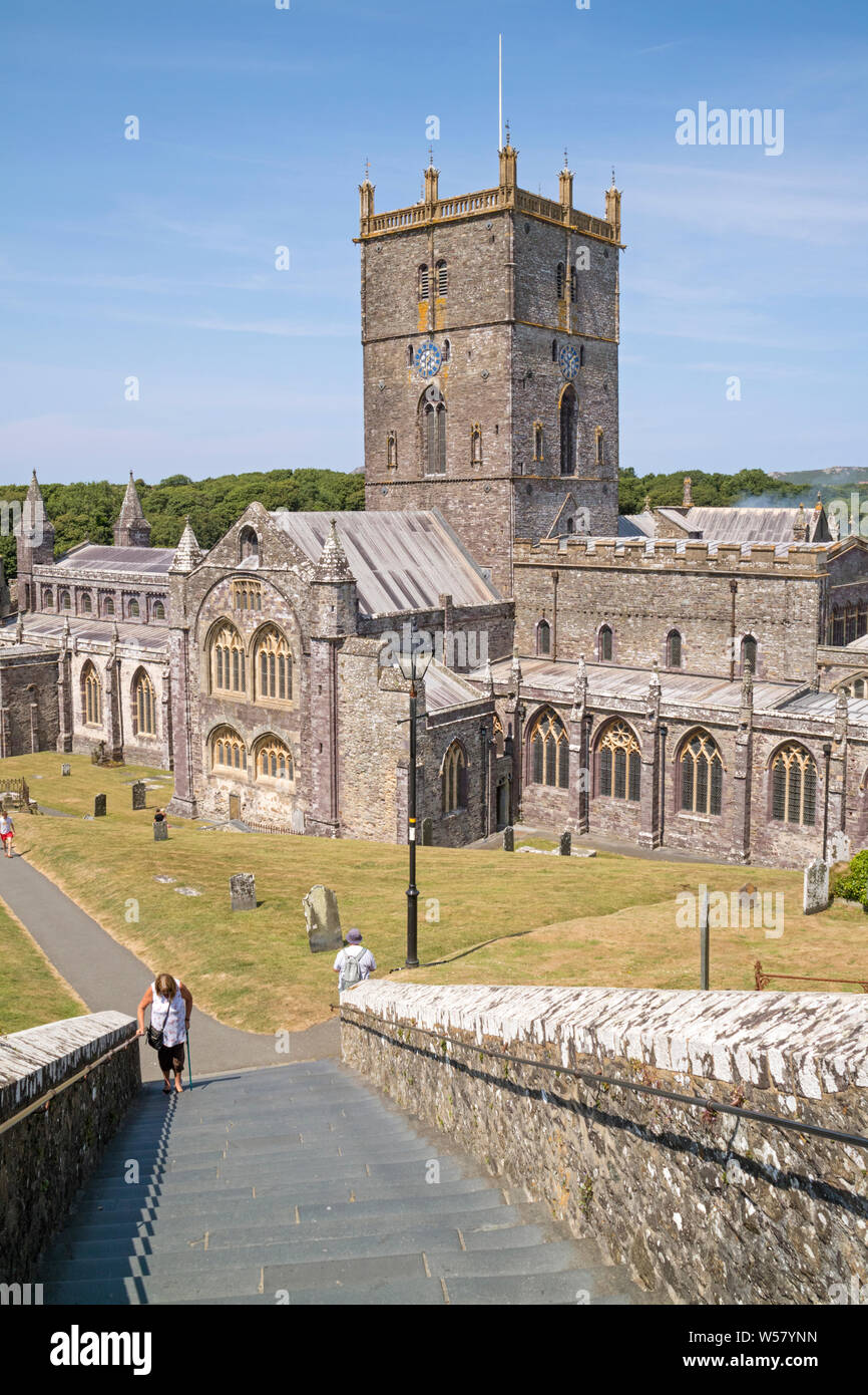 Cathédrale St Davids, Pembrokeshire, Pays de Galles, Royaume-Uni Banque D'Images