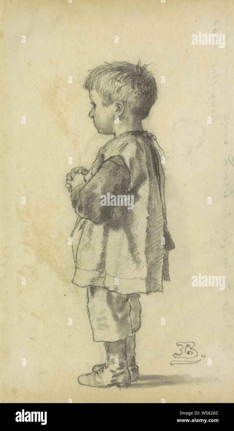 Portrait de George Jean Guillaume de Block-Loor comme un enfant, garçon (enfant entre tout-petits et les jeunes), personnage historique (Bloc-LOOR, GEORGE JEAN GUILLAUME DE) - personnage historique (Bloc-LOOR, GEORGE JEAN GUILLAUME DE) représenté seul, George Jean Guillaume de Block-Loor, Eugène François de Block, 1860, papier, craie, h 242 mm × W 141 mm Banque D'Images