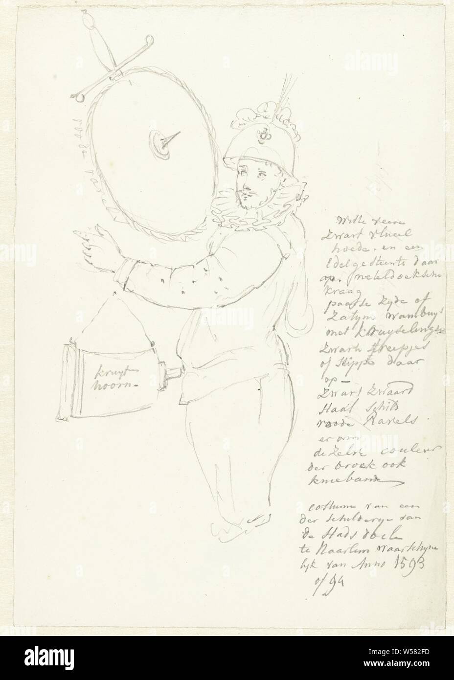 Shooter, photo, peinture, les forces terrestres (citoyens soldats, la garde civile, la milice citoyenne), Pieter Bartholomeusz. Barbiers, 1782 - 1837, le papier, le graphite (minéral), h 272 mm × W 188 mm Banque D'Images