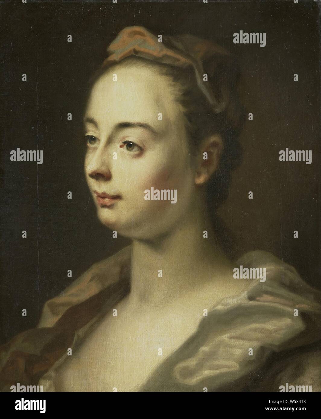 Portrait de femme, Portrait d'une femme inconnue, buste à gauche., Balthasar Denner, 1731, toile, de la peinture à l'huile (peinture), h 41,6 cm × w 34 cm × t 3,5 cm d 6,7 cm Banque D'Images