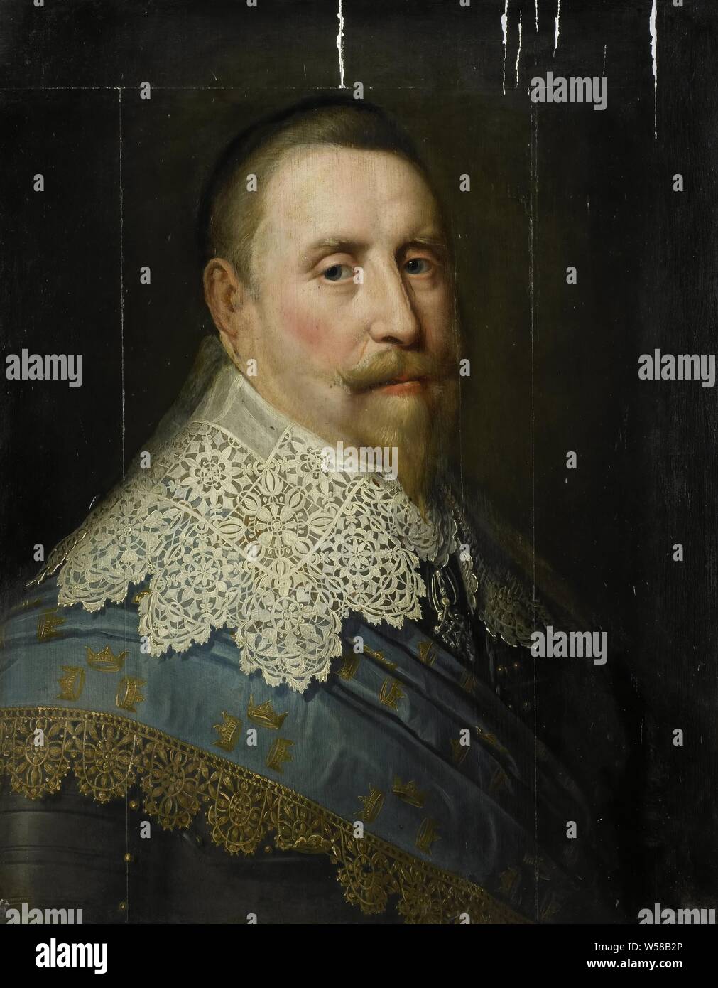 Portrait de Gustave II Adolphe, Roi de Suède, Roi de Suède. Buste à droite, la Suède, Gustaaf Adolf II (Roi de Suède), Michiel Jansz van Mierevelt (copie d'après), à partir du ch. 1633, tableau de bord, de la peinture à l'huile (peinture), support : H 69 cm × w 54,8 cm d 7,5 cm Banque D'Images