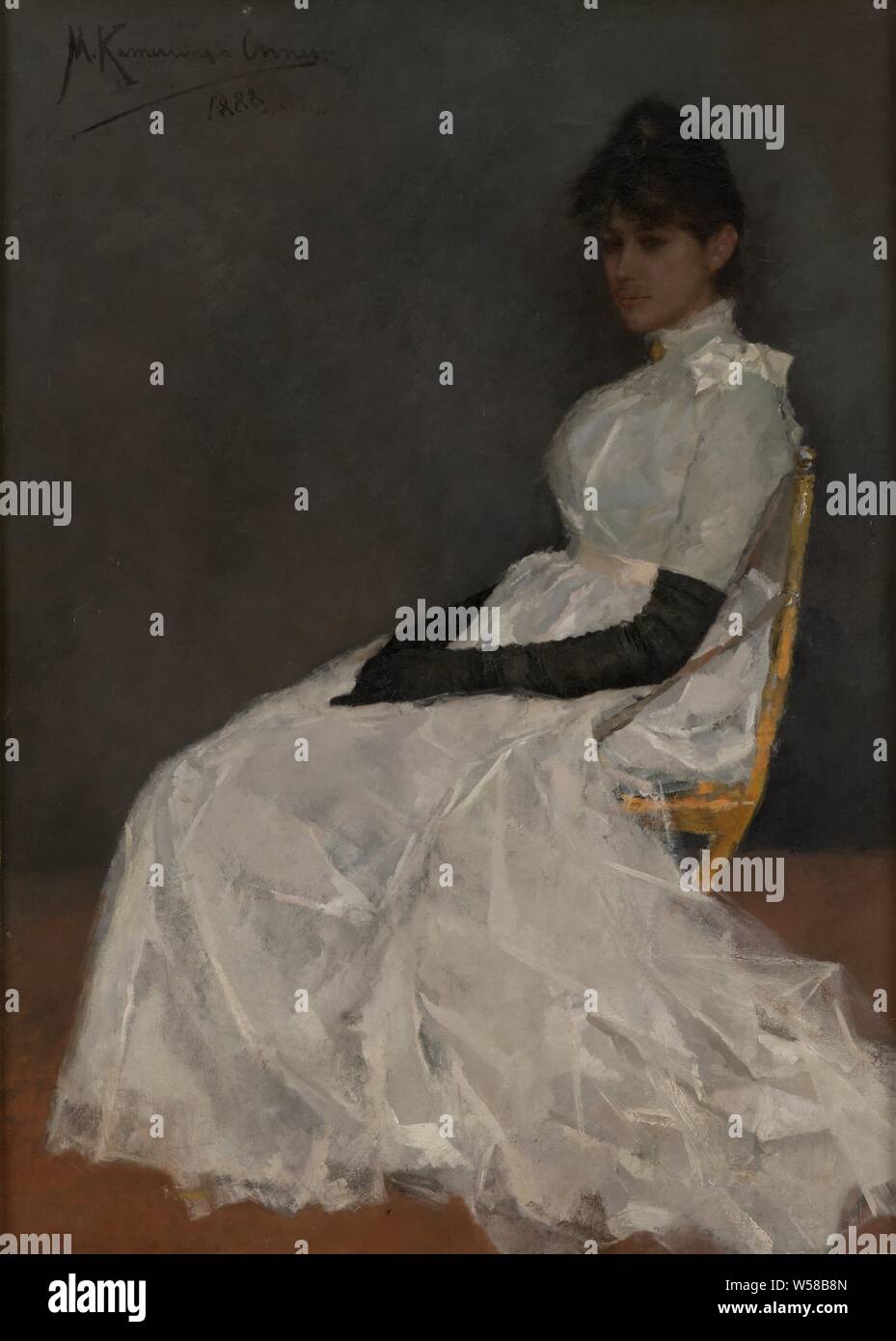 Portrait de Jenny Menso Kamerlingh Onnes, Kamerlingh Onnes, Pays-Bas, 1888, la peinture à l'huile (peinture), toile, peinture, h 200 cm × w 148,5 cm Banque D'Images