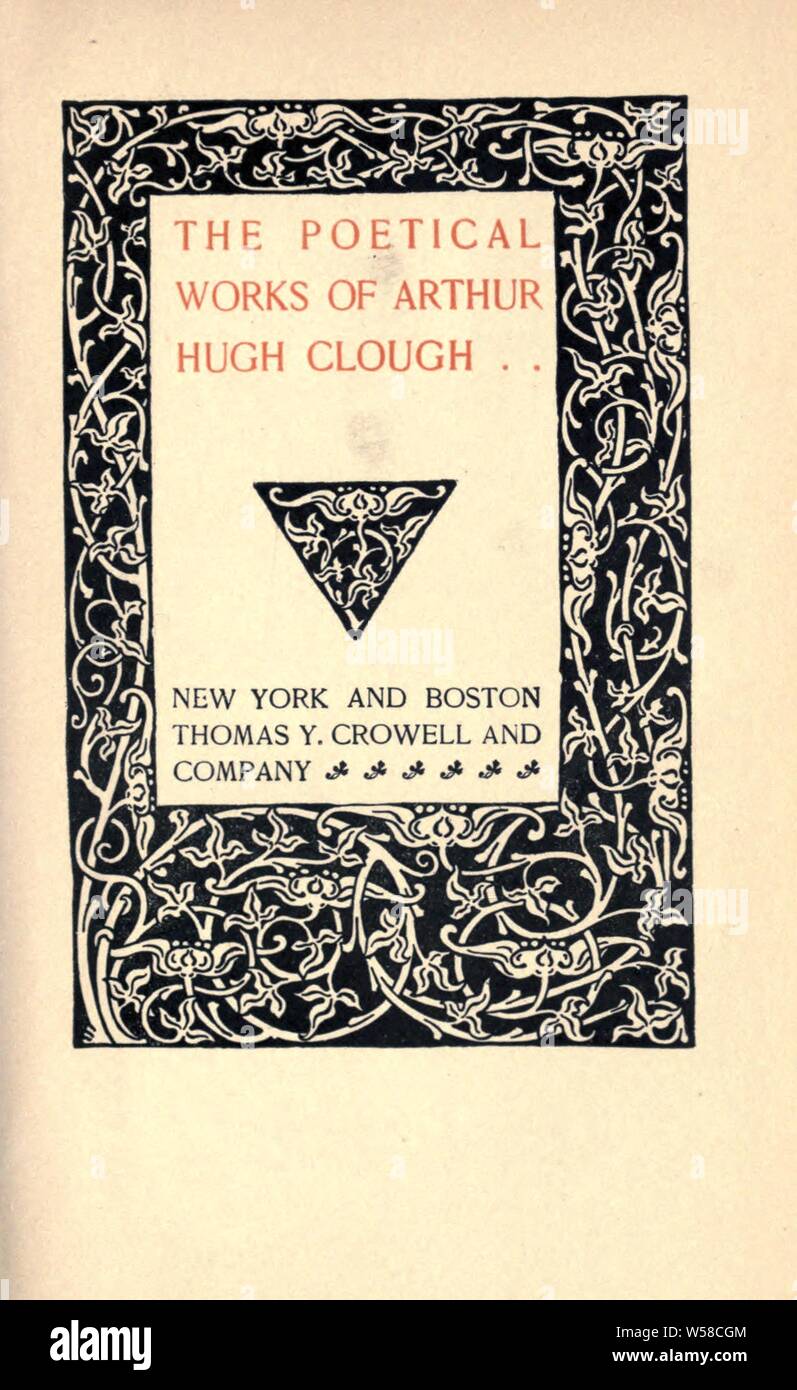Poèmes d'Arthur Hugh Clough : avec memoir : Arthur Hugh Clough,, 1819-1861 Banque D'Images