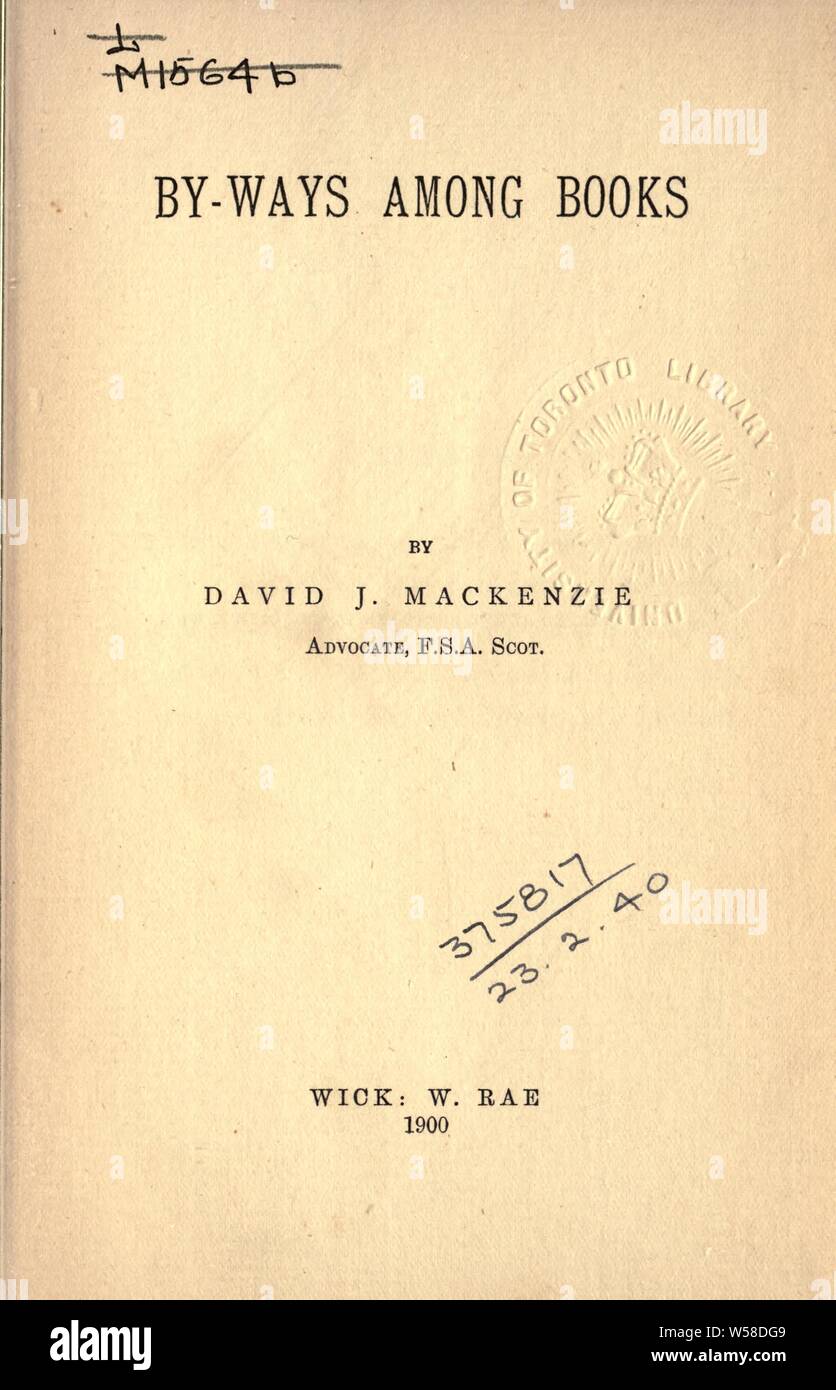 Par-façons parmi books : Mackenzie, David J. (David James), b. 1855 Banque D'Images