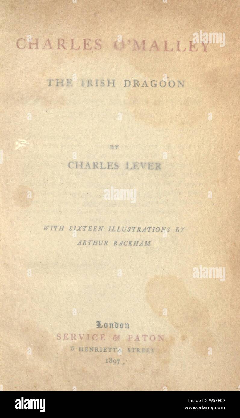 Charles O'Malley : l'Irish Dragoon : Levier, Charles James, 1806-1872 Banque D'Images