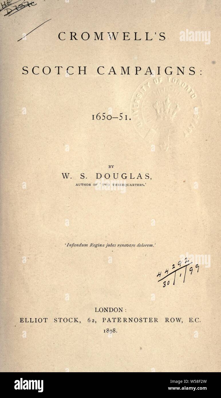 Cromwell's campagnes Scotch0 1650-51 : Douglas, William Scott, 1867-1915 Banque D'Images