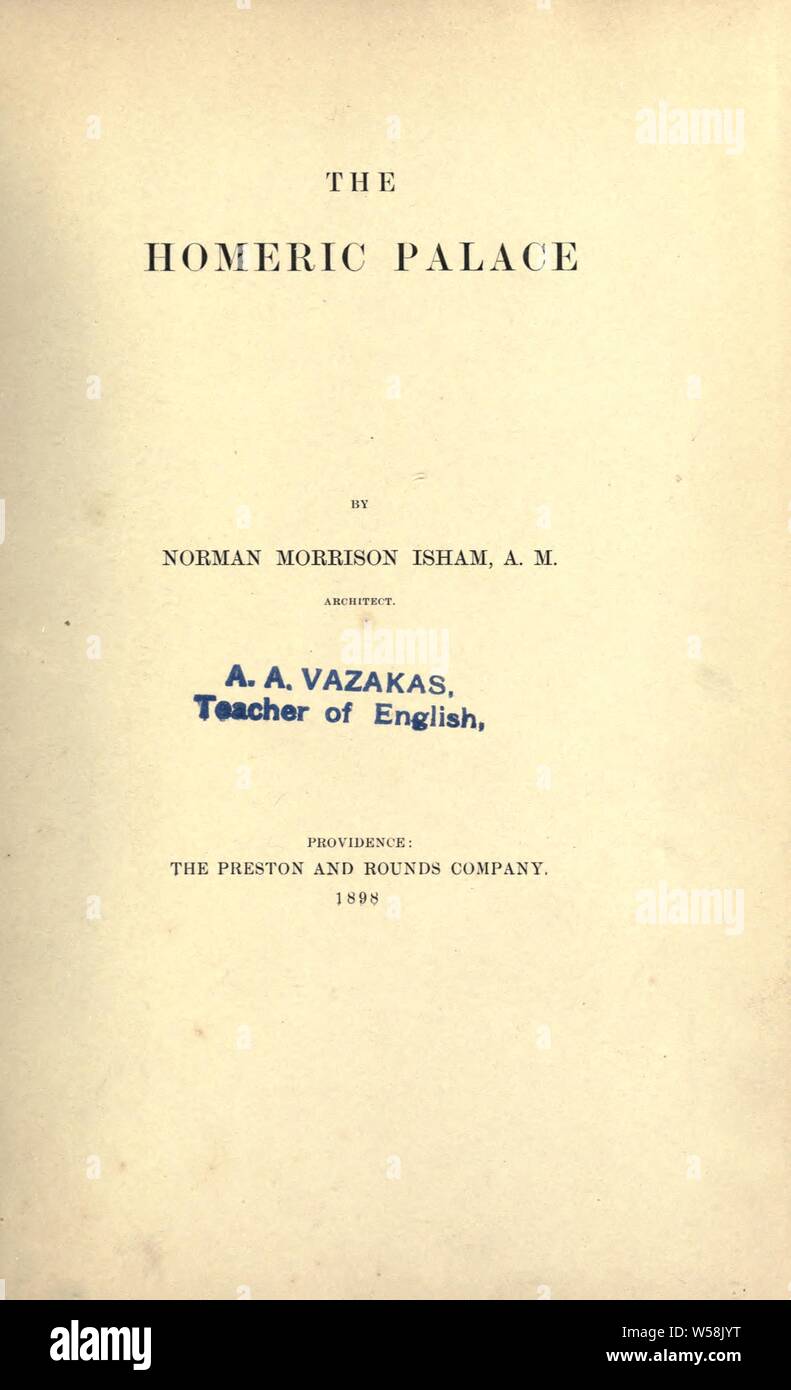 L'Homeric palace : Isham, Norman Morrison, 1864-1943 Banque D'Images