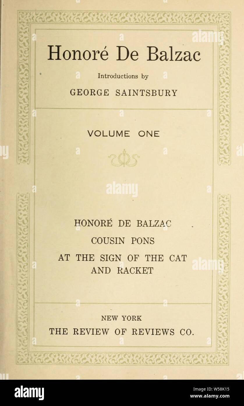 Honoré de Balzac : Balzac, Honoré de, 1799-1850 Banque D'Images