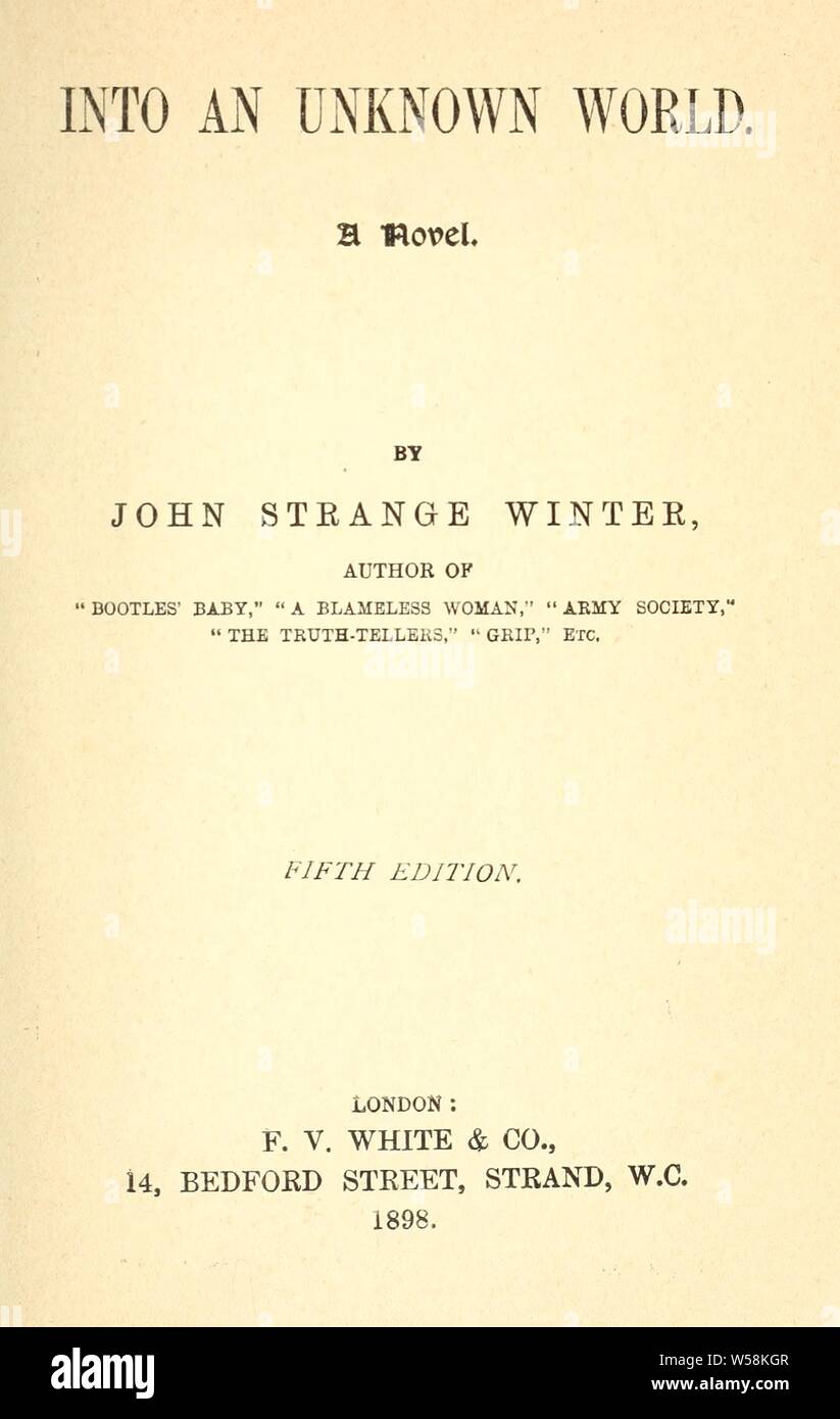 Dans un monde inconnu : un roman : Hiver, John Strange, 1856-1911 Banque D'Images