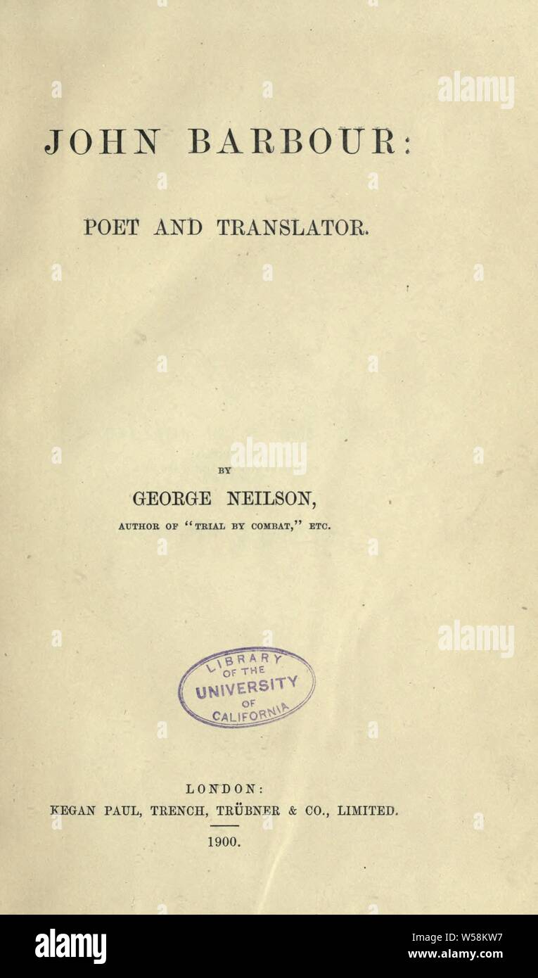 John Barbour : poète et traducteur : Neilson, George, 1858-1923 Banque D'Images