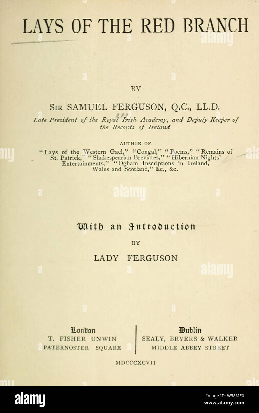Pose de la direction générale de rouge : Ferguson, Samuel, Sir, 1810-1886 Banque D'Images