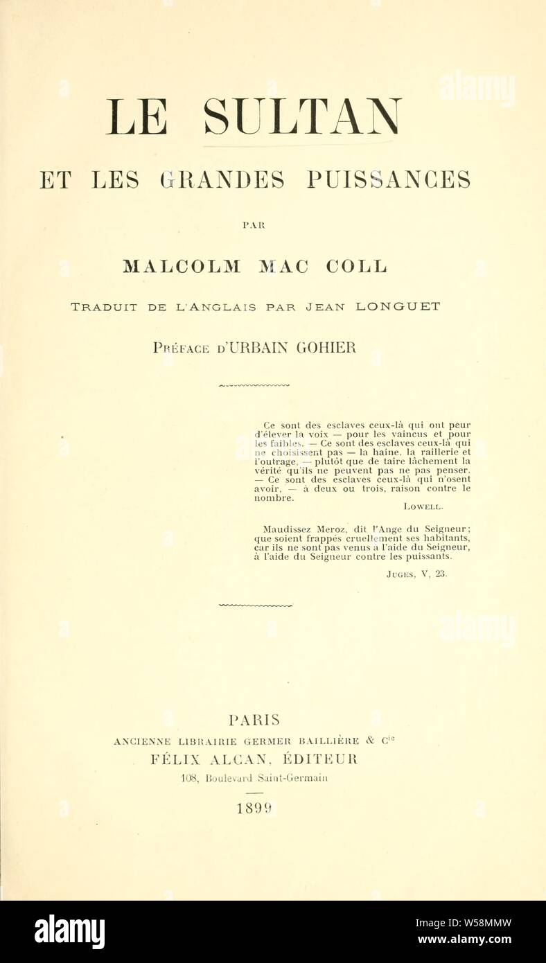 Le sultan et les grandes puissances : MacColl, Malcolm, 1831-1907 Banque D'Images