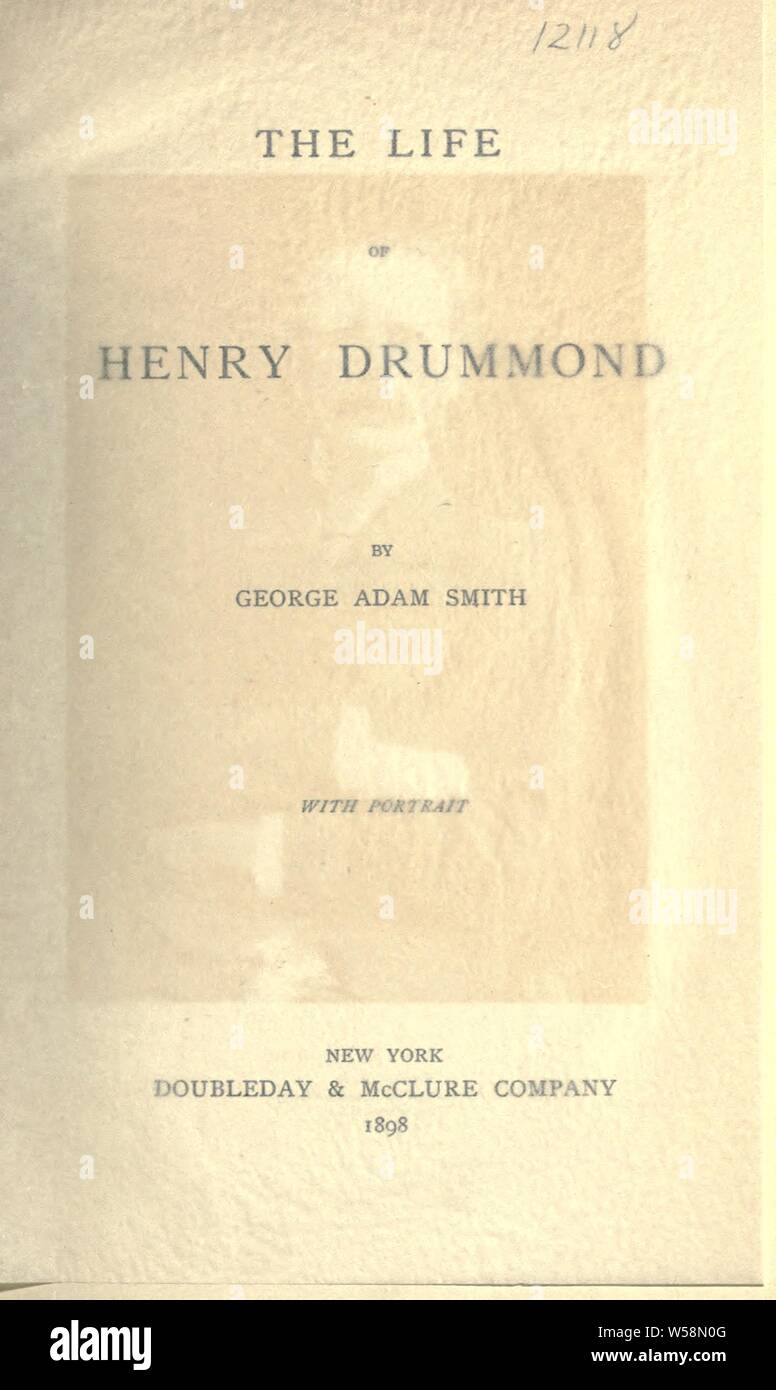 La vie d'Henry Drummond : George Smith, Adam, 1856 Banque D'Images