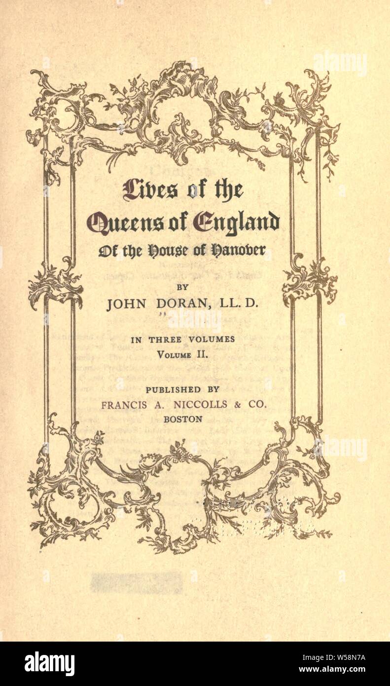 Queens of England de la Maison de Hanovre : Doran, M. (John), 1807-1878 Banque D'Images