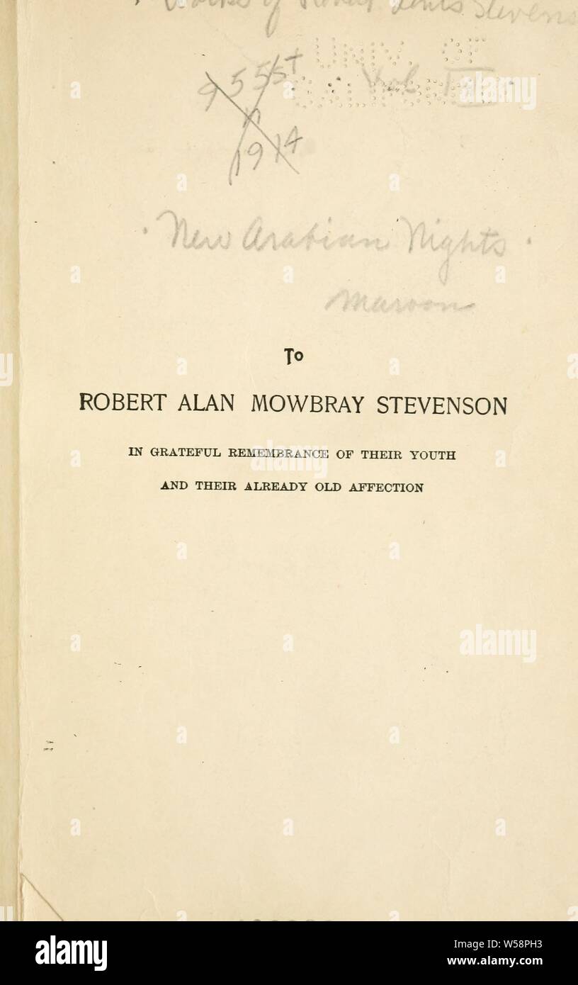 Nouvelles Mille et Une Nuits : Stevenson, Robert Louis, 1850-1894 Banque D'Images