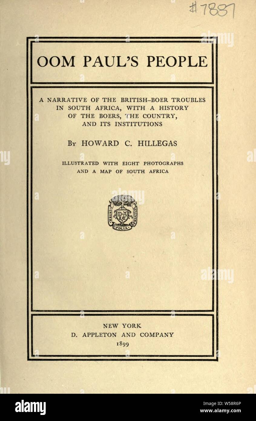 Paul's moo personnes ; un récit de l'British-Boer troubles en Afrique du Sud, avec une histoire de les Boers, le pays et ses institutions : Hillegas, Howard Clemens, 1872-1918 Banque D'Images