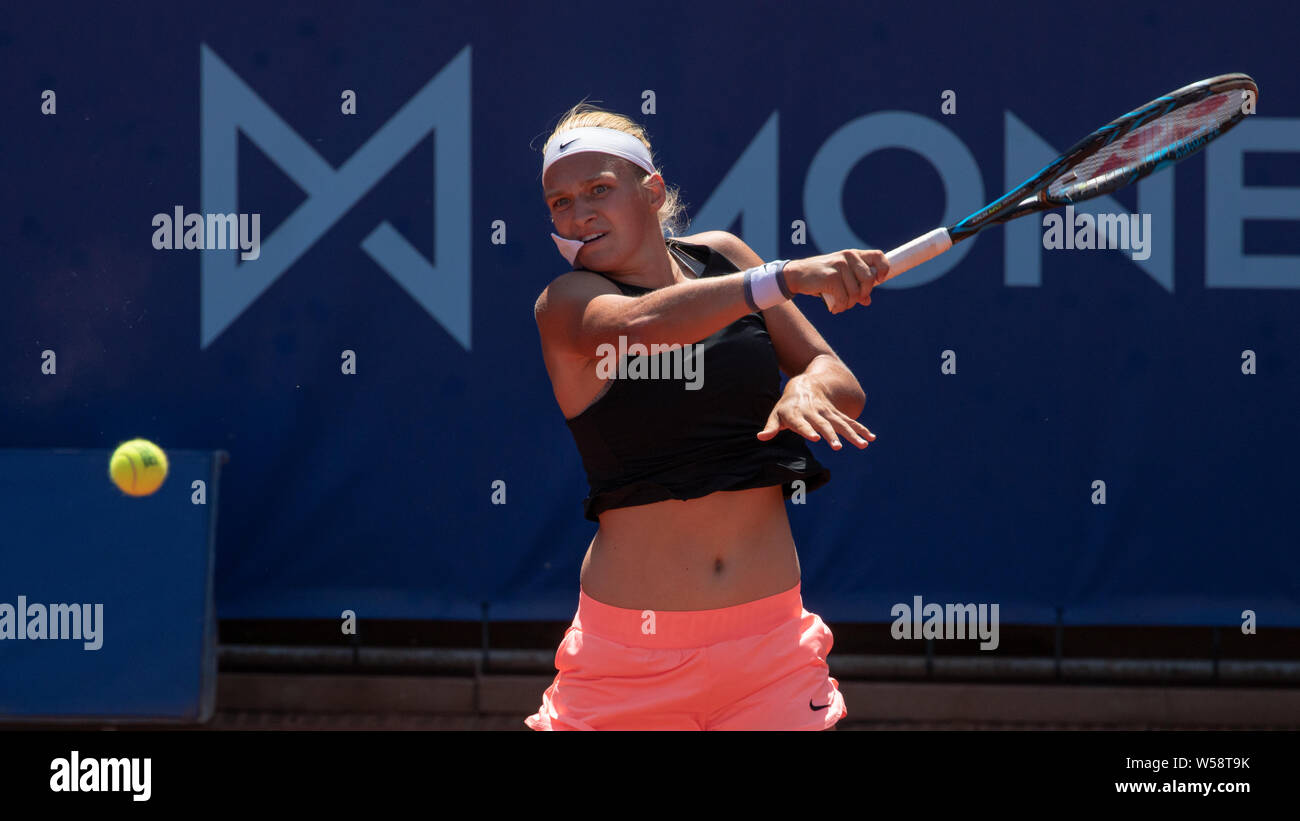 Prague, République tchèque, le 25 juillet, 2019. Johana Markova (CZE) lors de match contre Tereza Martincova (CZE) Avantage à Prague 2019 ouvert Banque D'Images