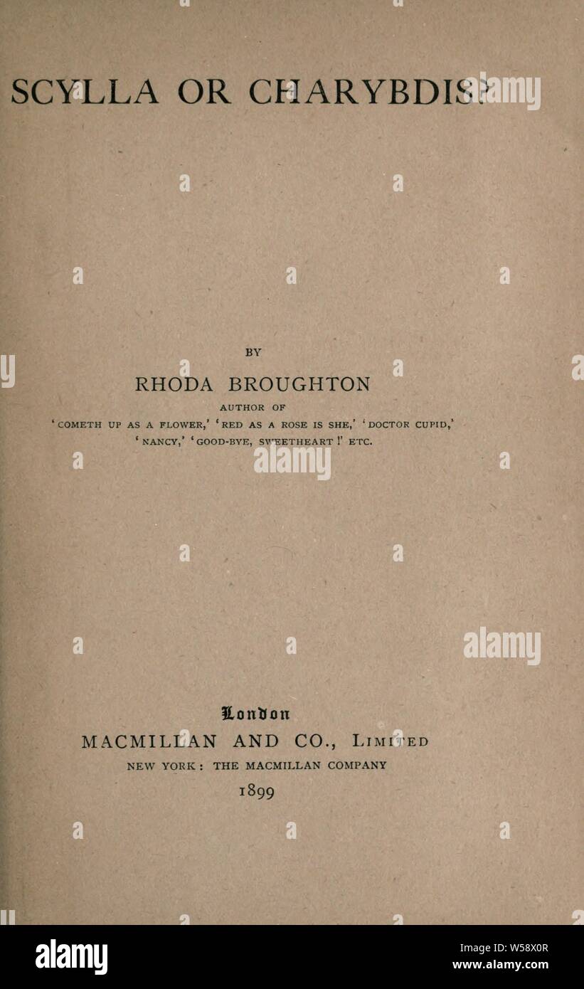 Charybde ou Scylla ?  : Broughton, Rhoda, 1840-1920 Banque D'Images