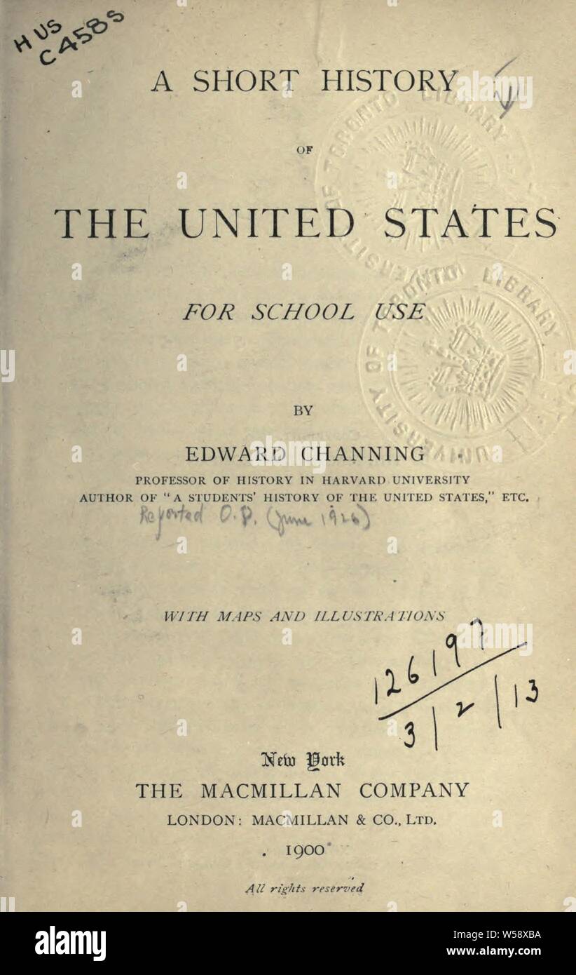 Une courte histoire de la United States : Changement, Edward, 1856-1931 Banque D'Images