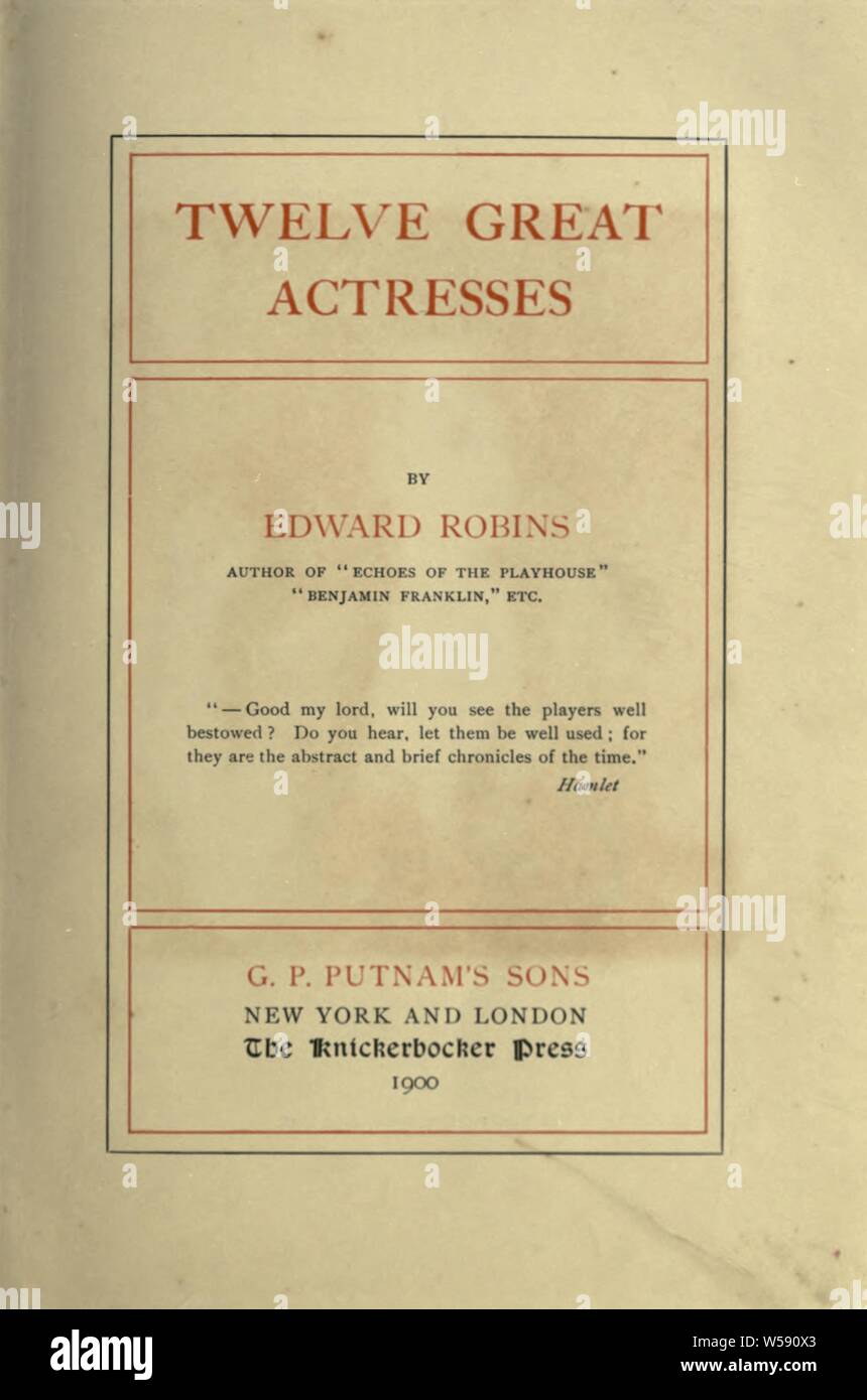 Douze grands acteurs : Robins, Edward, 1862 Banque D'Images