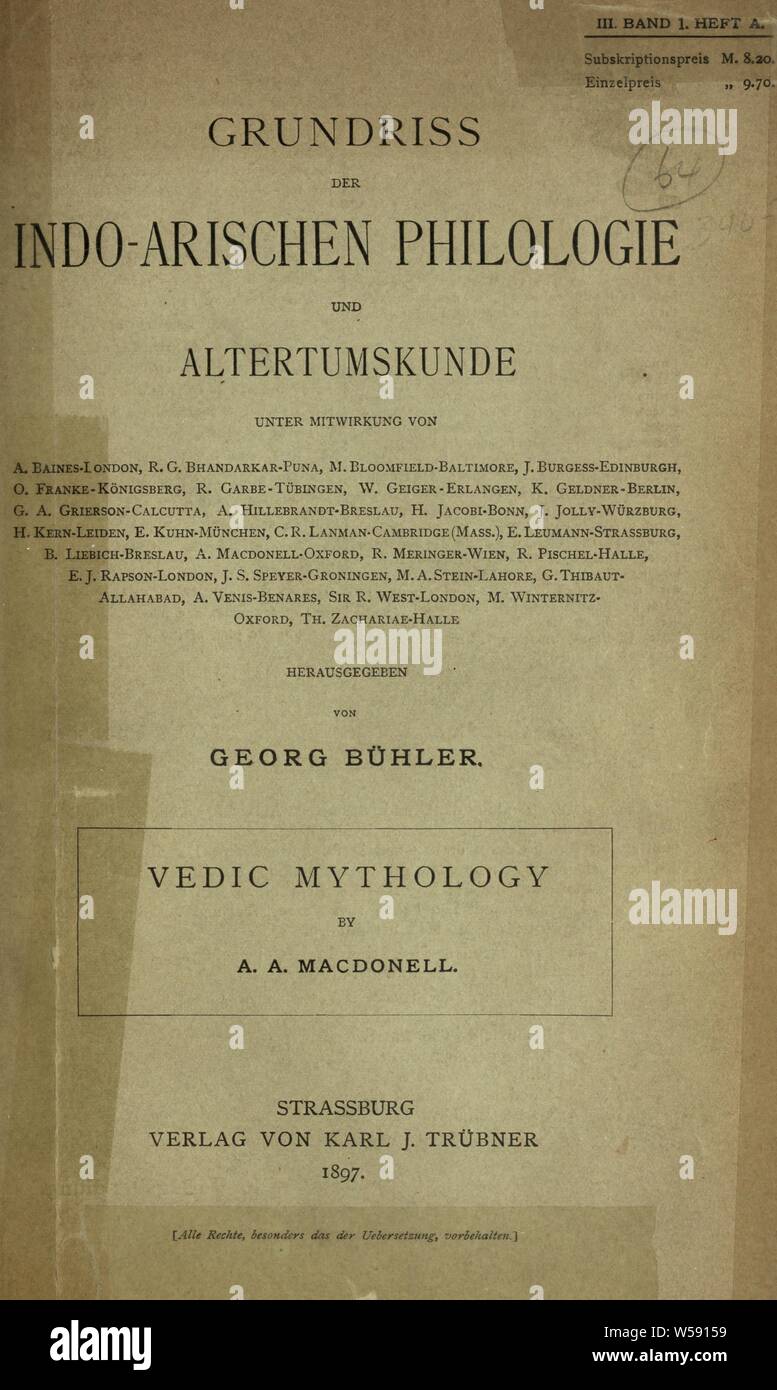 La mythologie védique : Macdonell, Arthur Anthony, 1854-1930 Banque D'Images