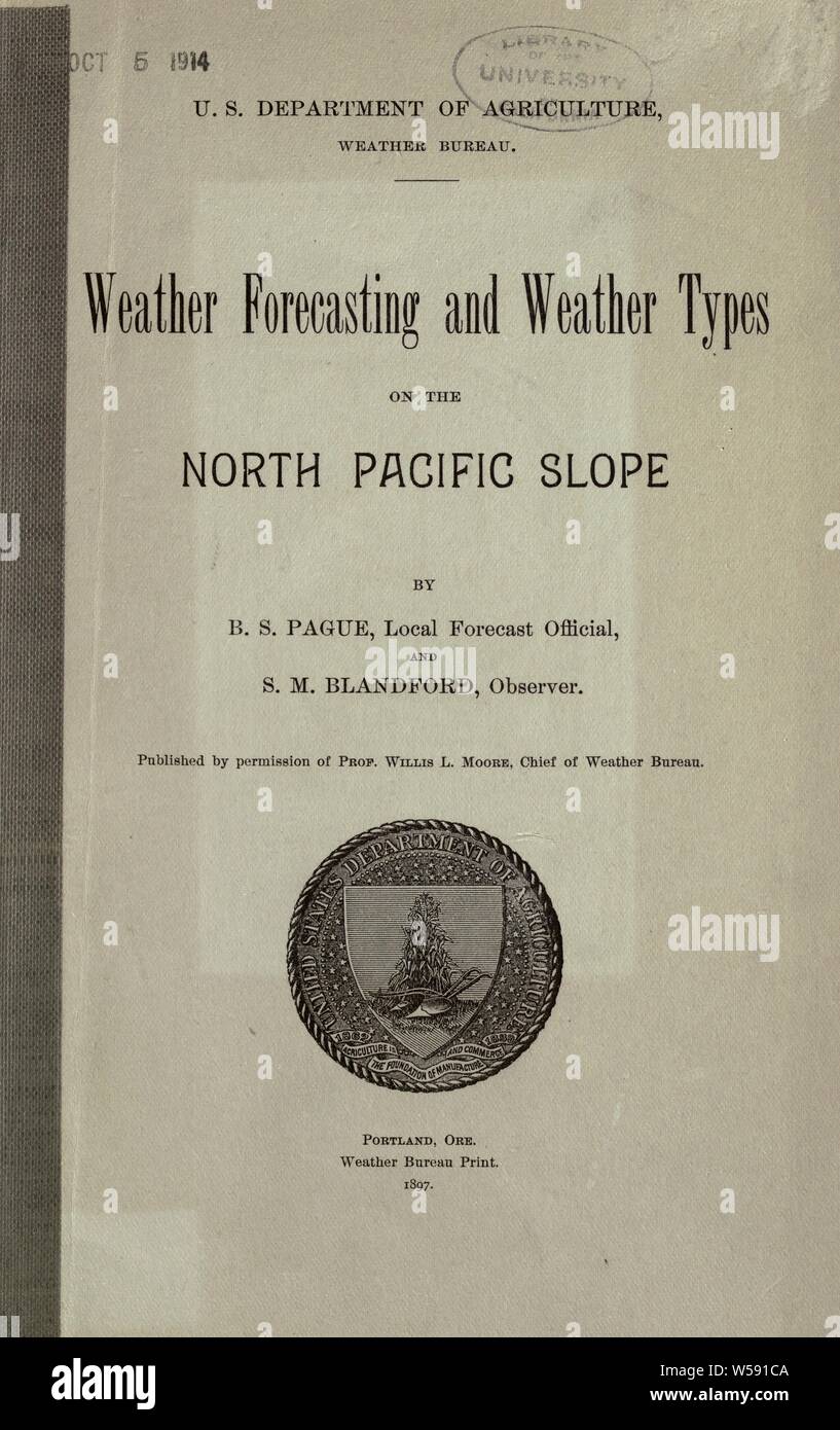 Les prévisions météorologiques et climatiques sur la pente nord du Pacifique : United States. Weather Bureau Banque D'Images