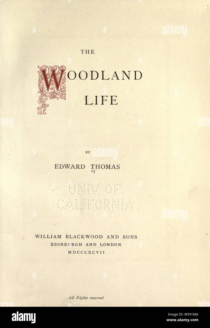 La vie des bois : Thomas, Edward, 1878-1917 Banque D'Images