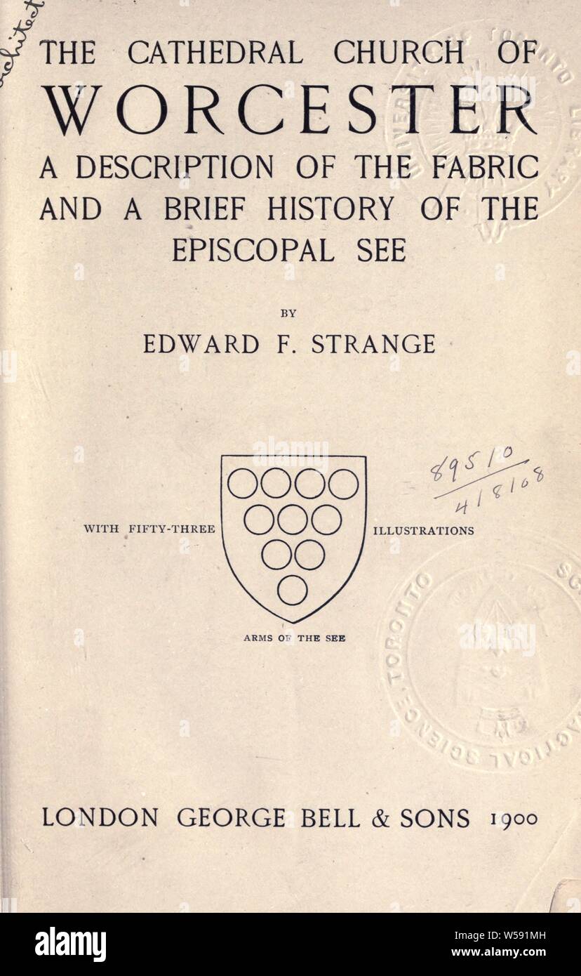 L'église cathédrale de Worcester, une description de la structure et une brève histoire de l'évêché : étrange, Edward Fairbrother, 1862-1929 Banque D'Images