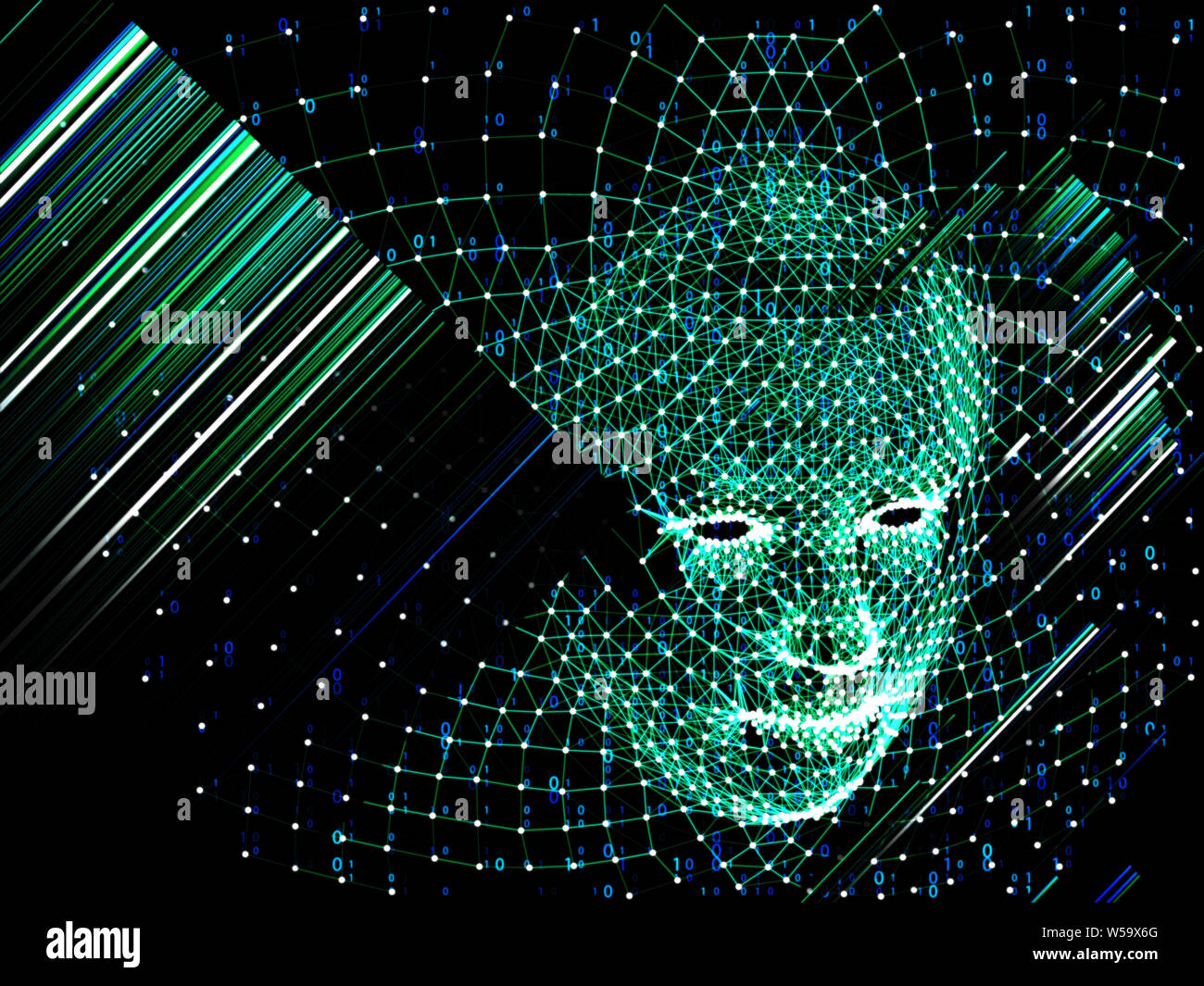 Concept de big data. Résumé Contexte L'intelligence artificielle. L'apprentissage machine conception esthétique. Banque D'Images