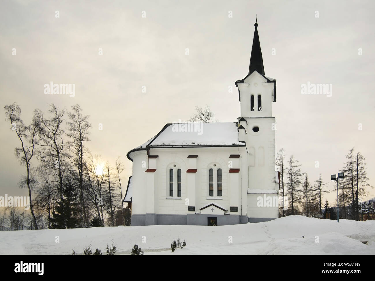 Novy Smokovec churchin évangélique. Hautes Tatras. La Slovaquie Banque D'Images