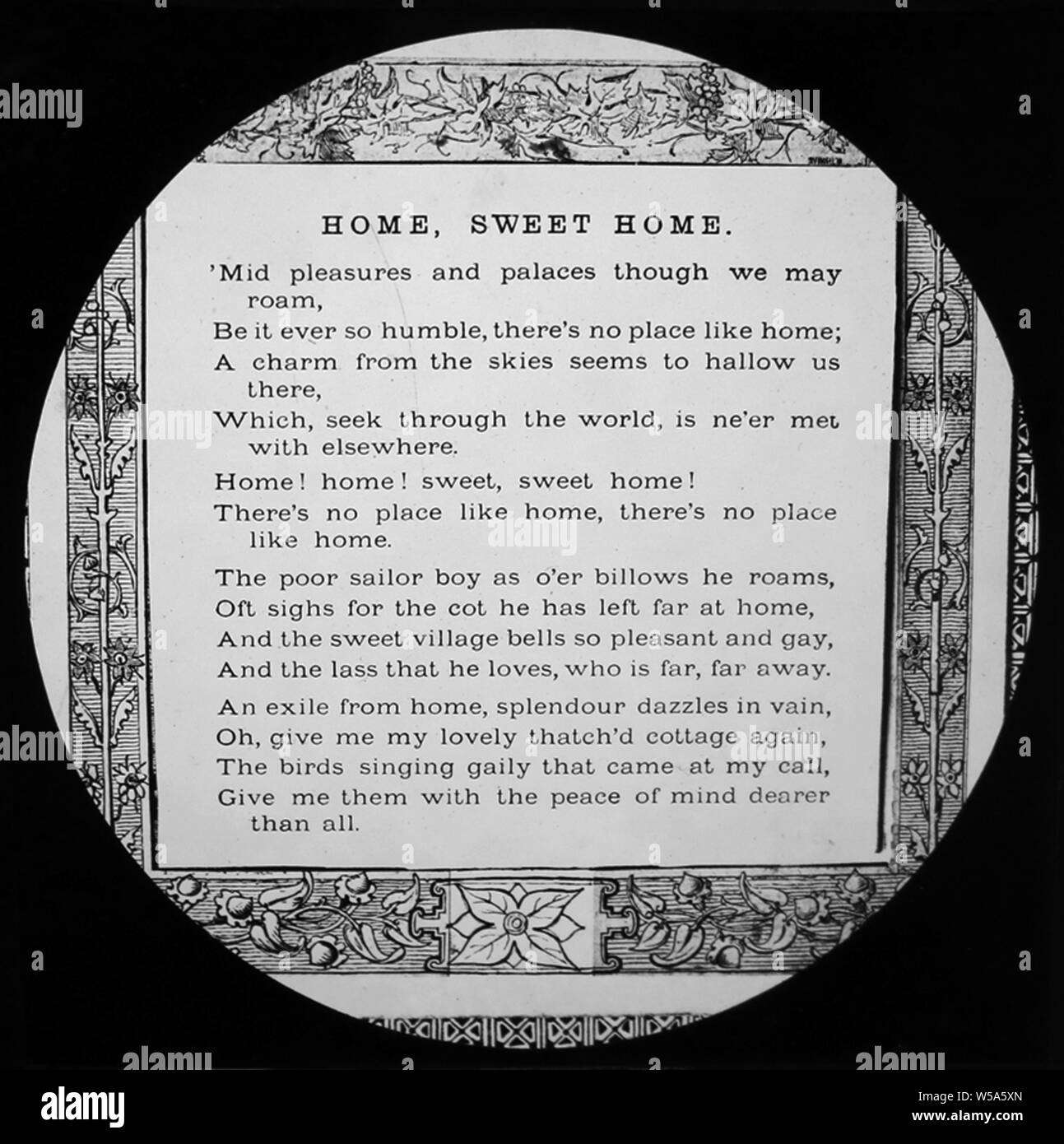 Home Sweet Home song lyrics Banque D'Images