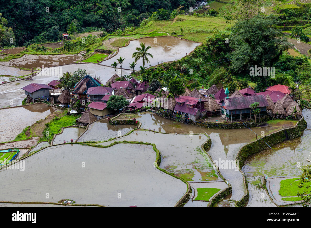 Bangaan Village près de Banaue, Luzon, Philippines Banque D'Images