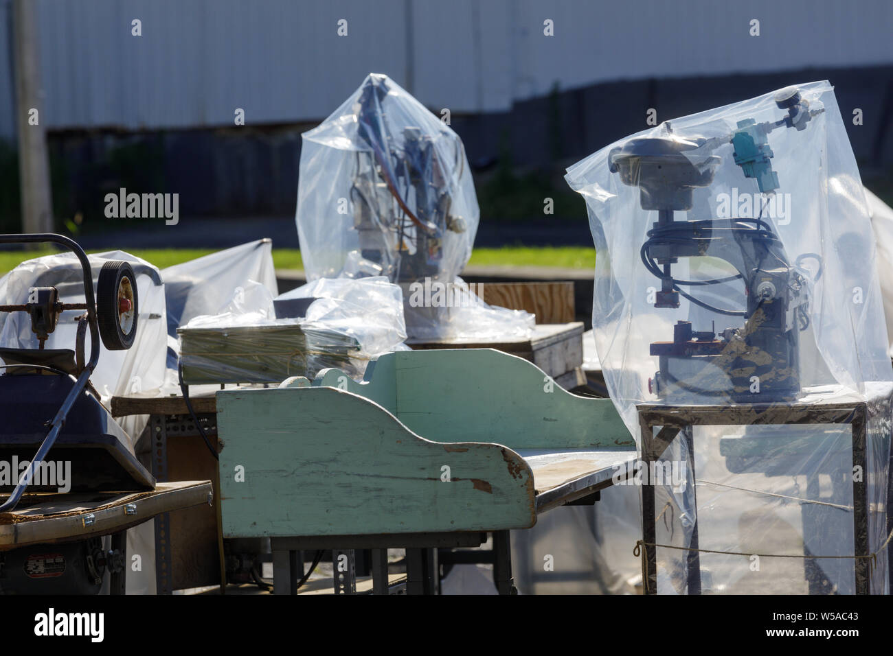 Une chaussure-maker faire faillite dans Gloversville, New York. Les machines seront vendues aux enchères. Banque D'Images