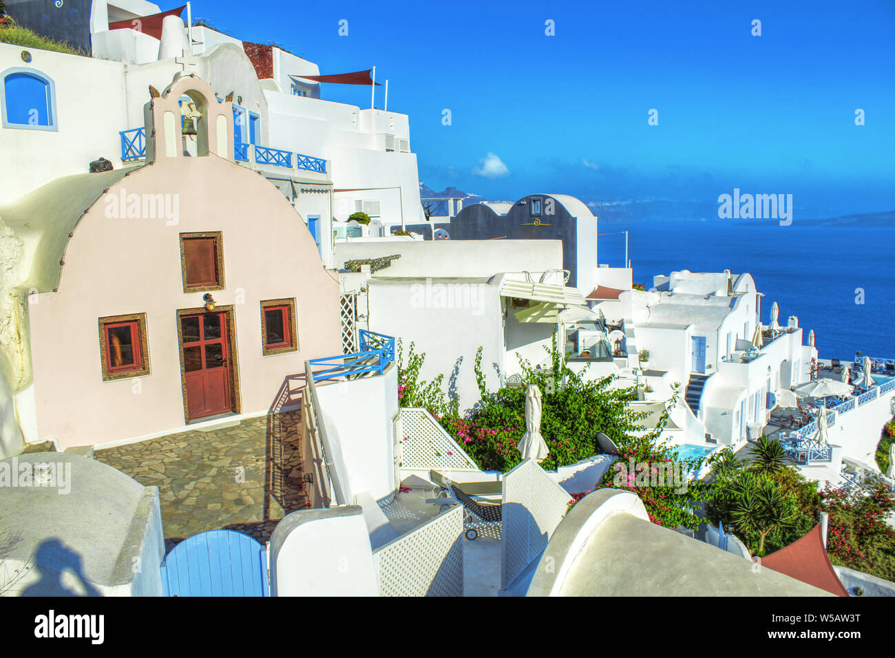 Oia Village Paysage à Santorin Banque D'Images Oia Village Paysage à Santorin Banque D'Images