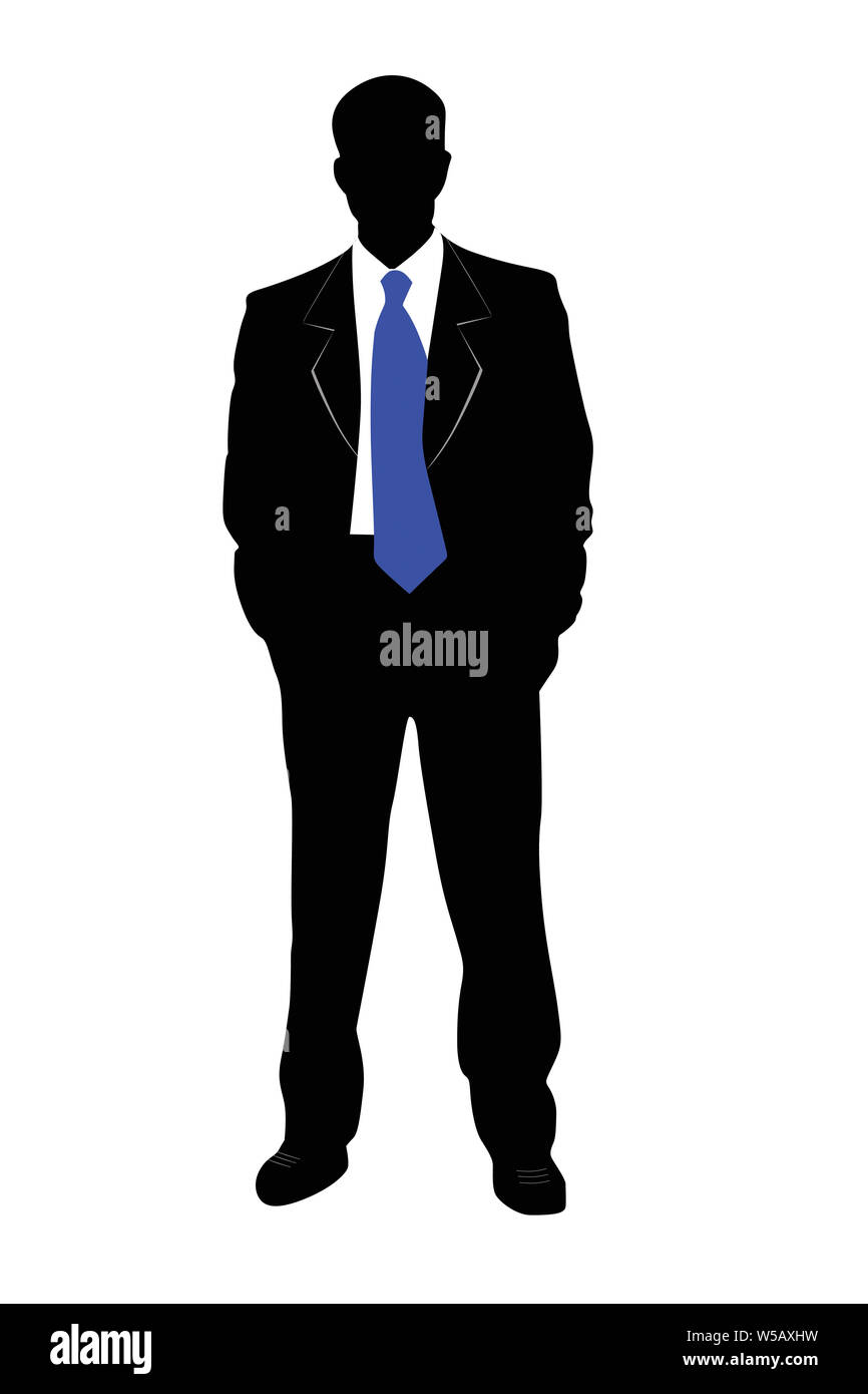 Businessman standing with hands in pockets Banque D'Images