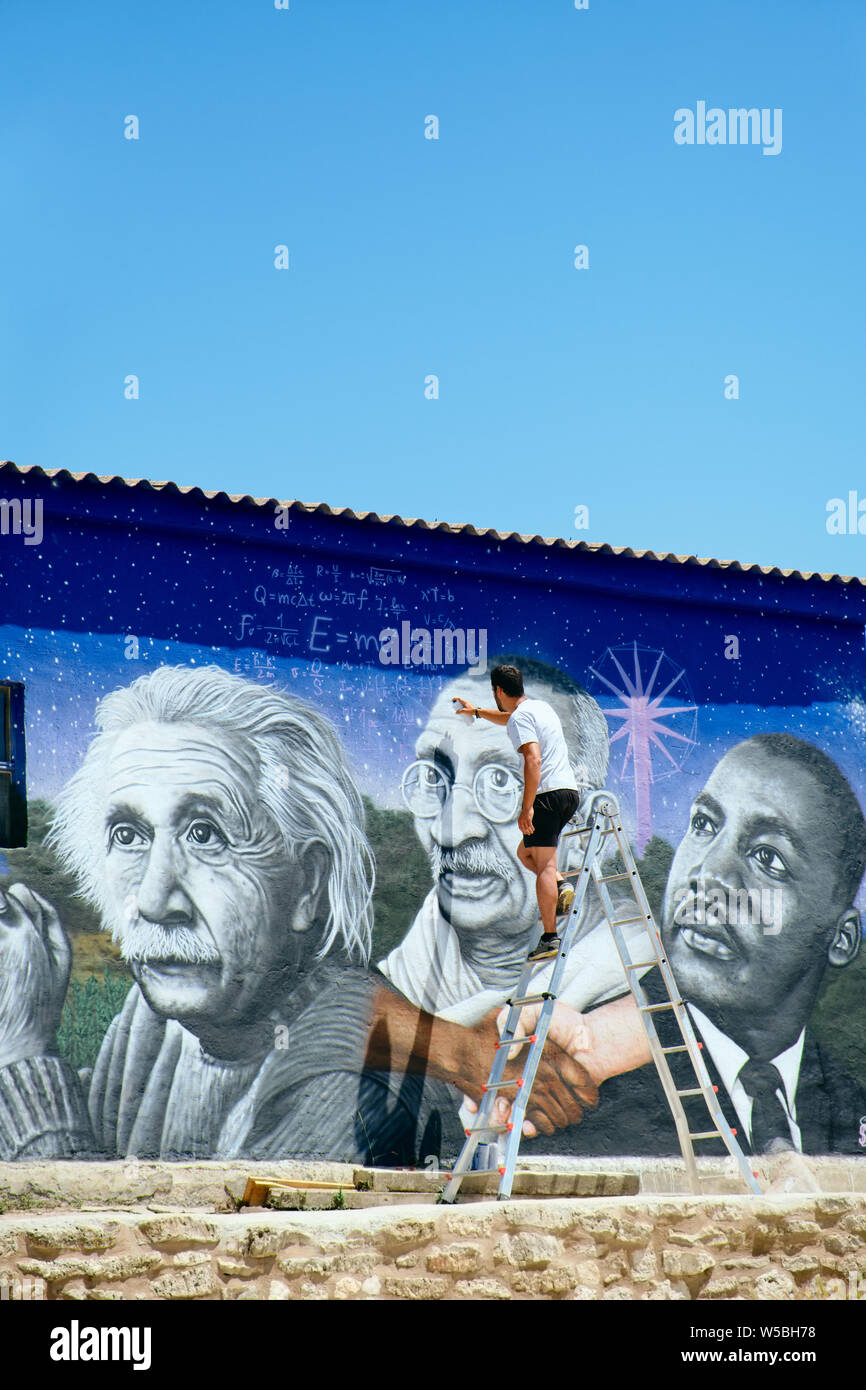 Homme Graffitis le long du Camino de Santiago Banque D'Images