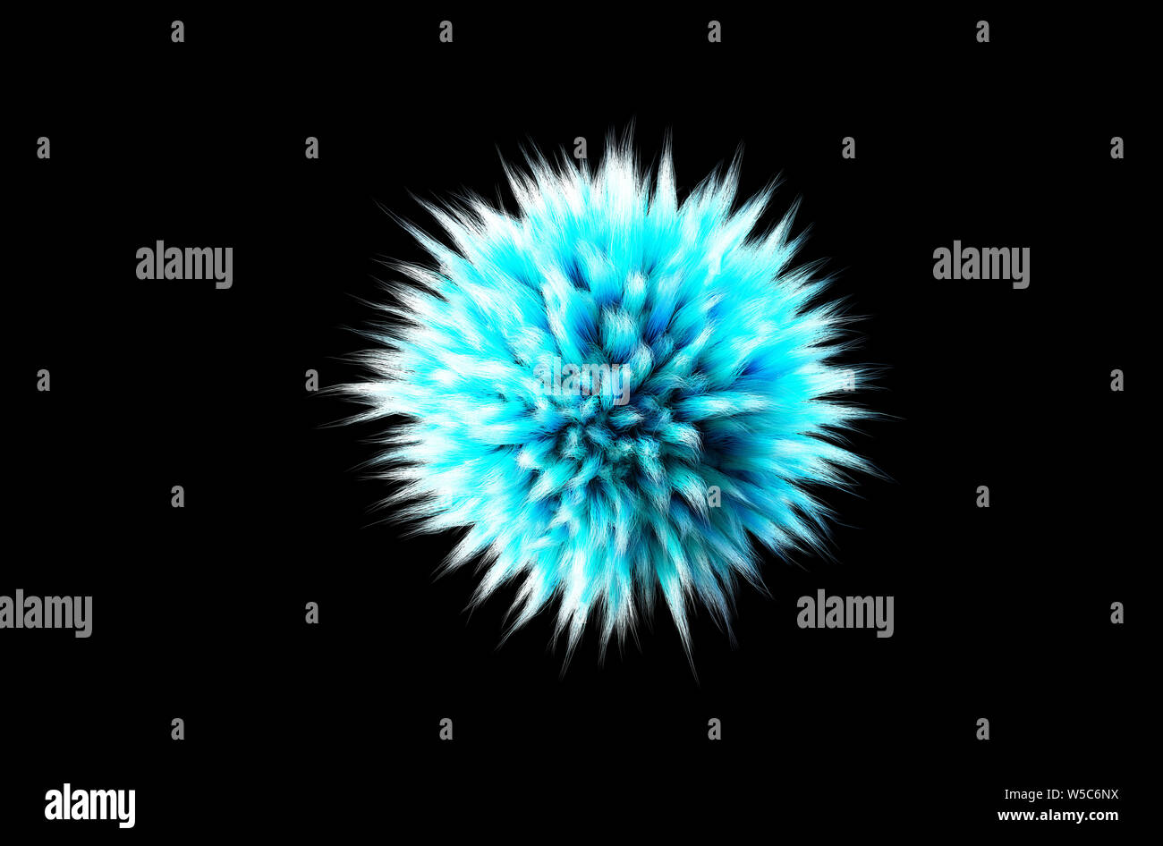 Fluffy Ball forme sphérique en bleu Banque D'Images