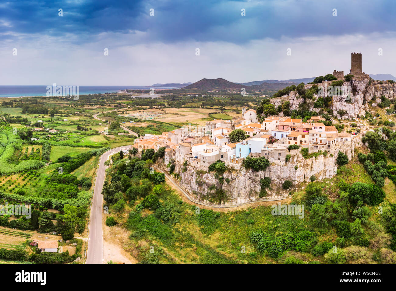 Posada de la Province de Nuoro dans la région Sardaigne sur la mer Tyrrhénienne, la Sardaigne, l'Italie, l'Europe. Banque D'Images