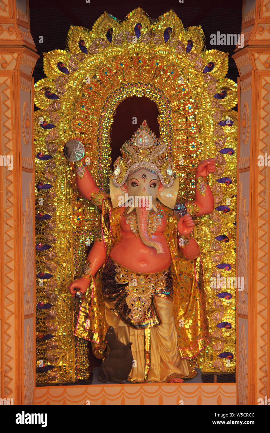 Statue du Seigneur Ganesha dans un temple, Inde Banque D'Images